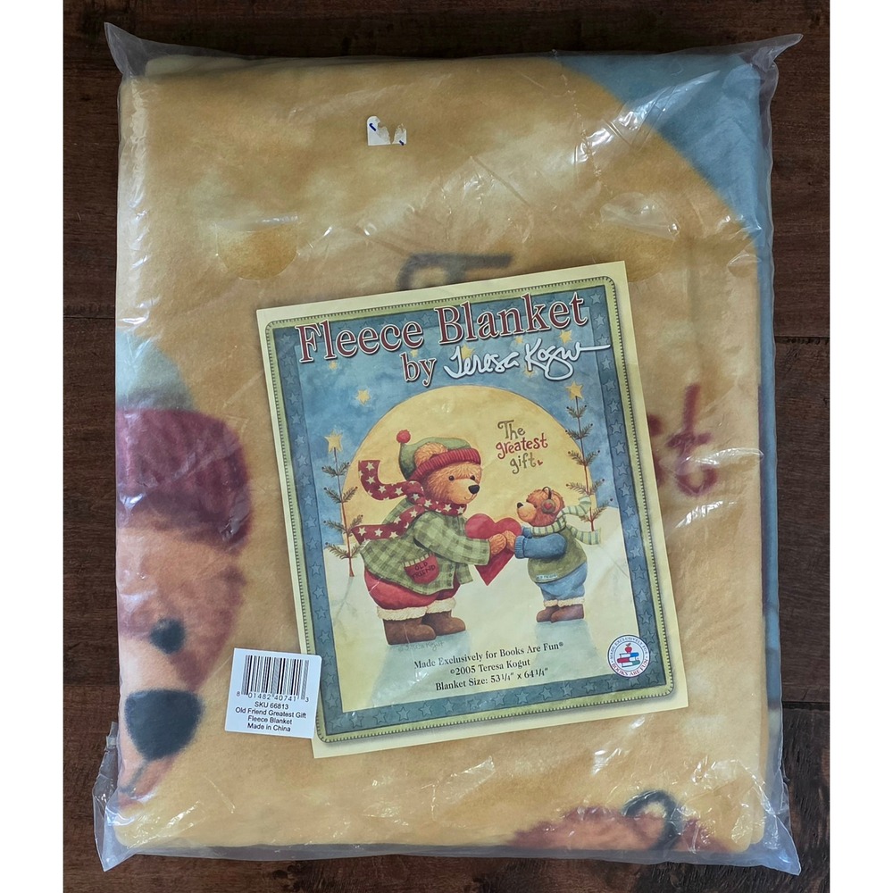 Y2K Farmhouse Cottage Teresa Kogut Fleece Blanket Bear Winter Books Are Fun 2005